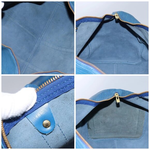 LOUIS VUITTON Epi Keepall 55 Boston Bag Toledo Blue M42955 LV Auth BD1153 - Picture 15 of 16